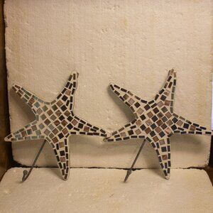 Star Mosaic Wall Hooks Pair